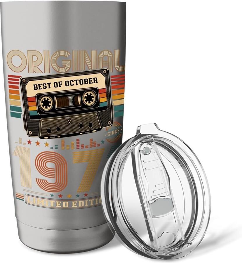 Geburtstagsgeschenk voor Man 1971 Vintage Cassette Thermosbeker