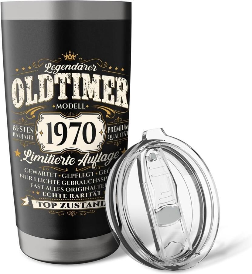 Geburtstagsgeschenk voor Man Oldtimer 1970 Thermosbeker