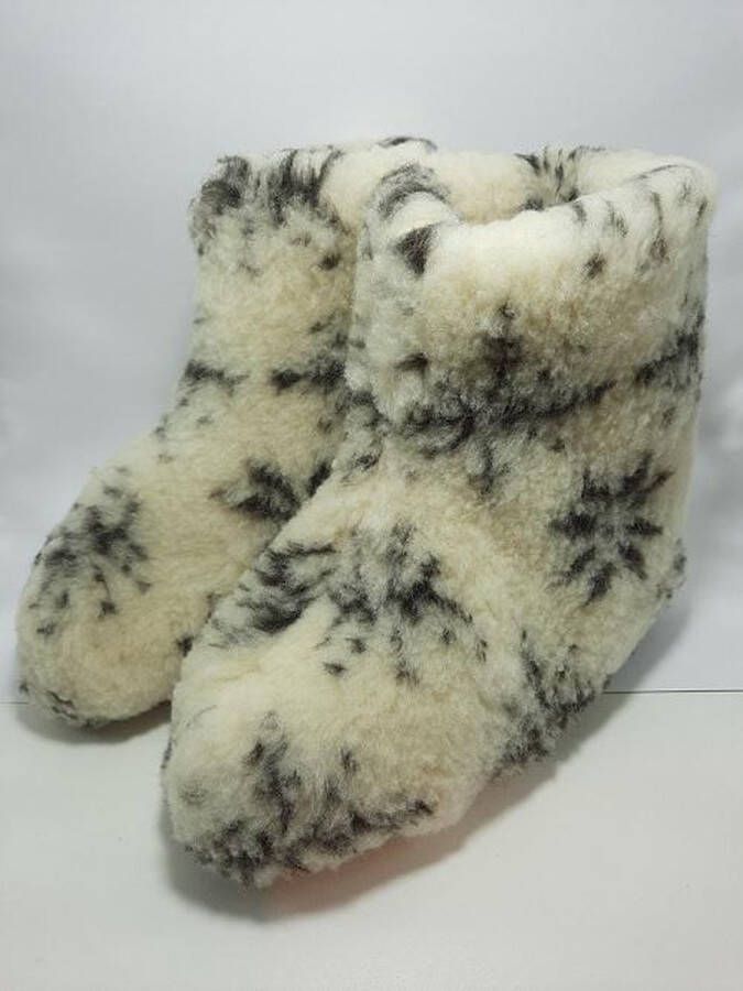 Geen merknaam Schapenwollen sloffen bont 100% natuurproduct comfortabele nieuwe luxe sloffen direct leverbaar handgemaakt sheep wool shuffle woolen slippers schoen pantoffels warmers slof - Foto 1