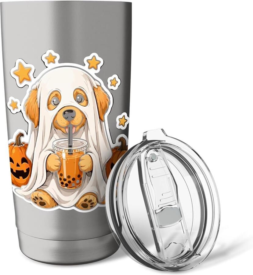Geest Boba thee Halloween pompoen thermosbeker