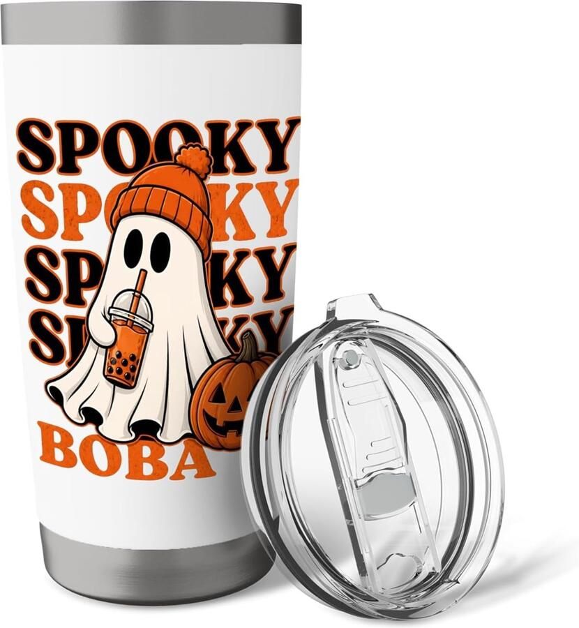 Geest drinkt Boba Halloween dubbelwandige thermobeker