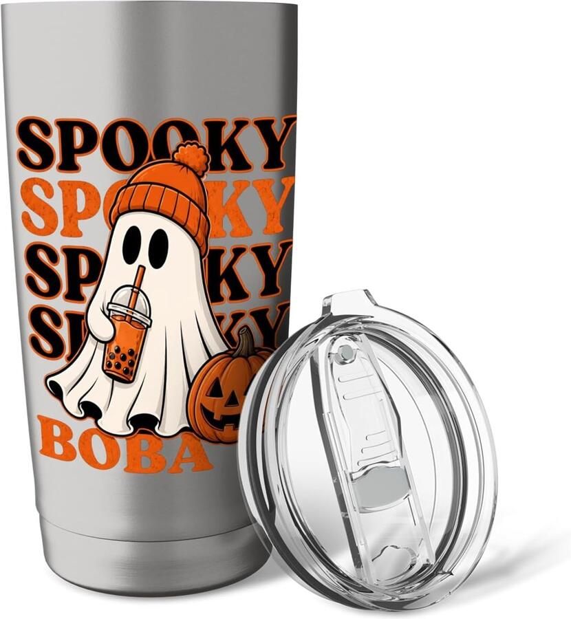 Geest drinkt Boba Halloween dubbelwandige thermobeker