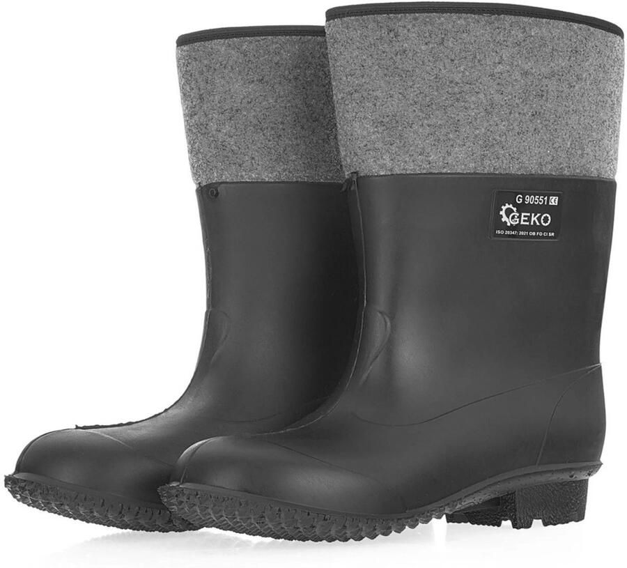 Geko Rubberen laarzen waterdicht slipvast zwart
