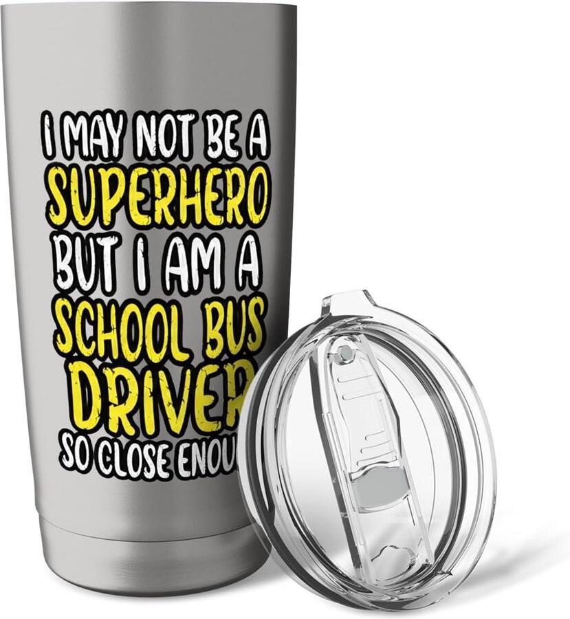 Gele schoolbus thermobeker