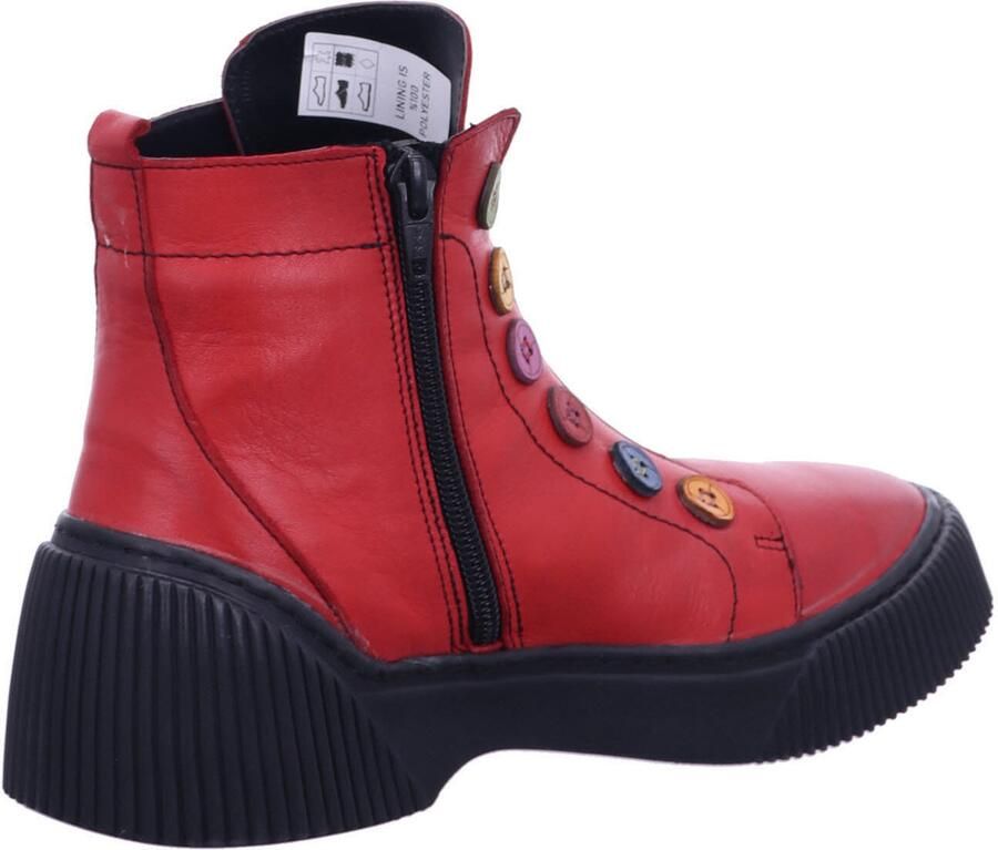 Gemini Enkellaarsje met vrolijk gekleurde knoopapplicatie Rood