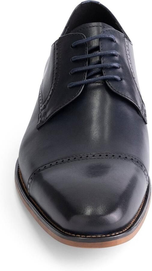 Gents Heren schoenen Veterschoenen Nette schoenen Leer Navy - Foto 2