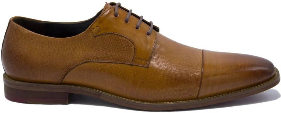 Gents Heren schoenen Veterschoenen Nette schoenen Leer Cognac