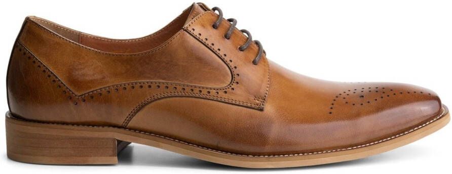 Gents Heren schoenen Veterschoenen Nette schoenen Leer Cognac