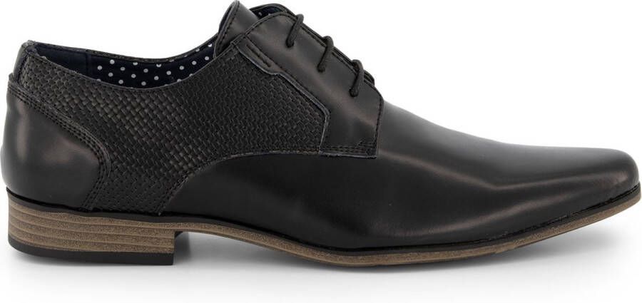 Gents Veterschoen splitleer zwart