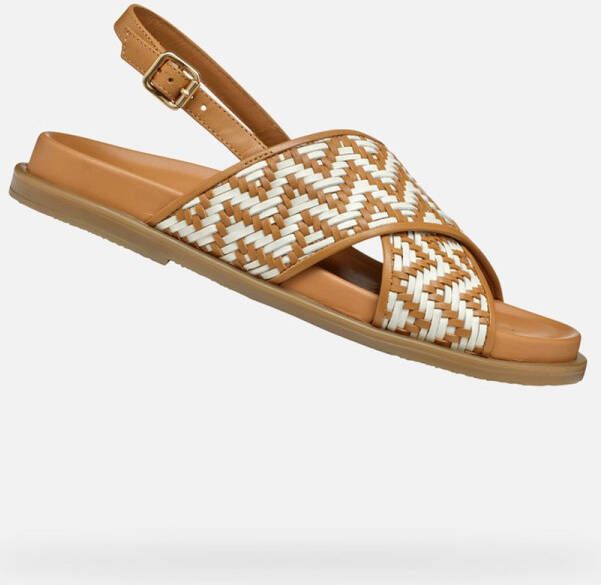 GEOX ADELASH DAMES Sandalen TABAK MELKWIT