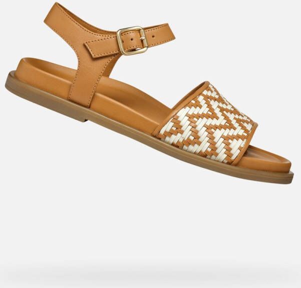 GEOX ADELASH DAMES Sandalen TABAK MELKWIT