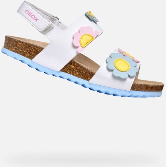 GEOX ADRIEL MEISJES Sandalen WIT LICHT AZUURBLAUW