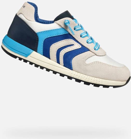 GEOX ALBEN JONGENS Sneakers WIT KONINGSBLAUW