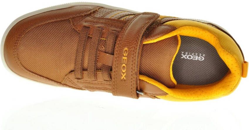 GEOX Arzach Cognac Geel Sneaker Met Velcro