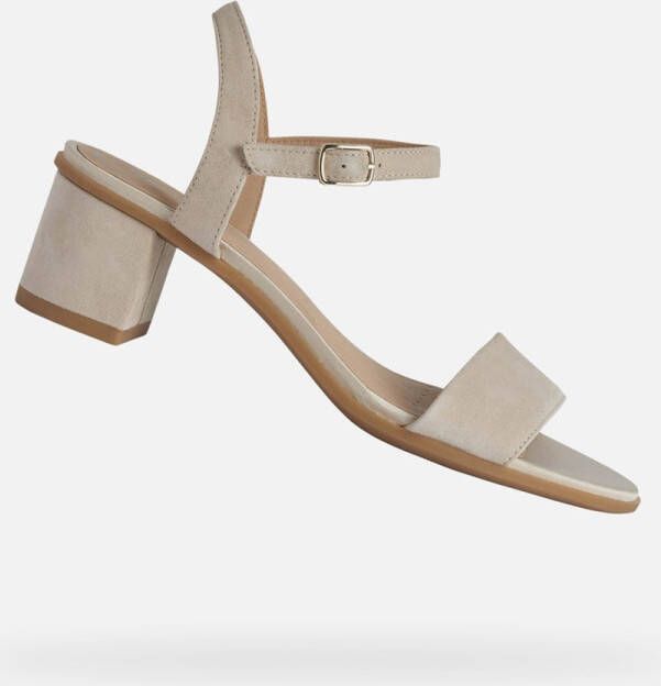 Geox Beige Platte Sandalen voor Vrouwen Beige Dames