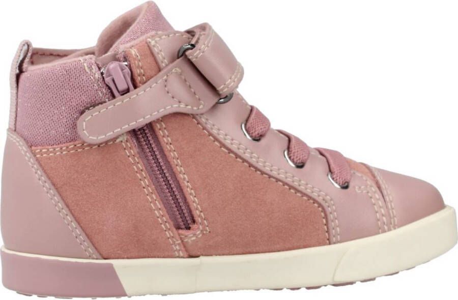 GEOX Kilwi velcro elastiek bling veugels hoge lederen sneakers Roze