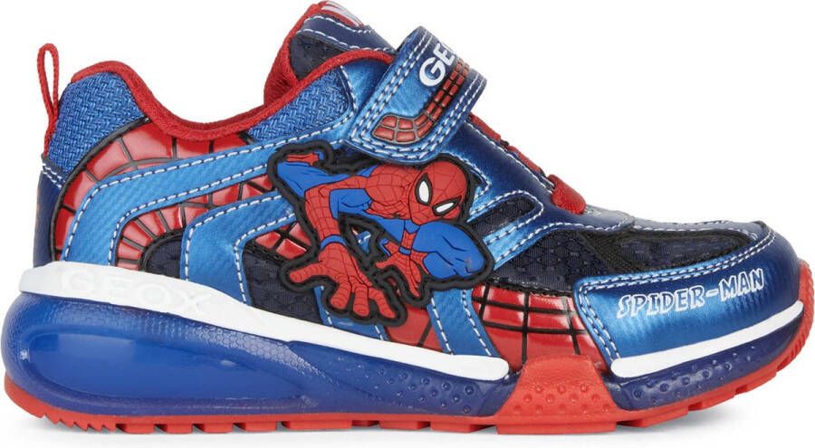 Geox Bayonyc Spider-Man sneakers met lichtjes blauw rood
