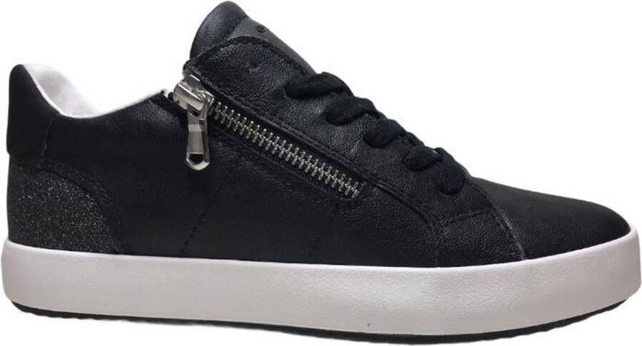 GEOX Blomiee A dames rits veter sneaker zwart glitter antracite