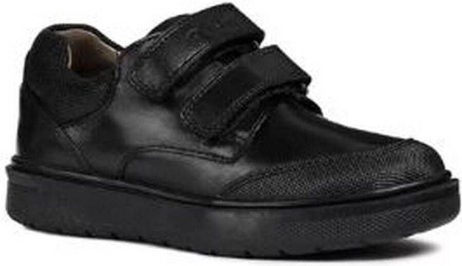 GEOX Boys J Riddock Touch Fastening Leather Shoe (Black)