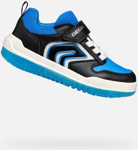 GEOX BUZZERLIGHT JONGENS Sneakers ZWART LICHTBLAUW
