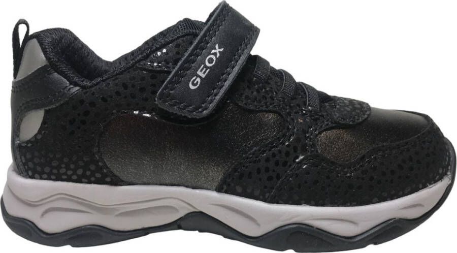 GEOX Calco velcro elastiek sportieve sneakers zwart
