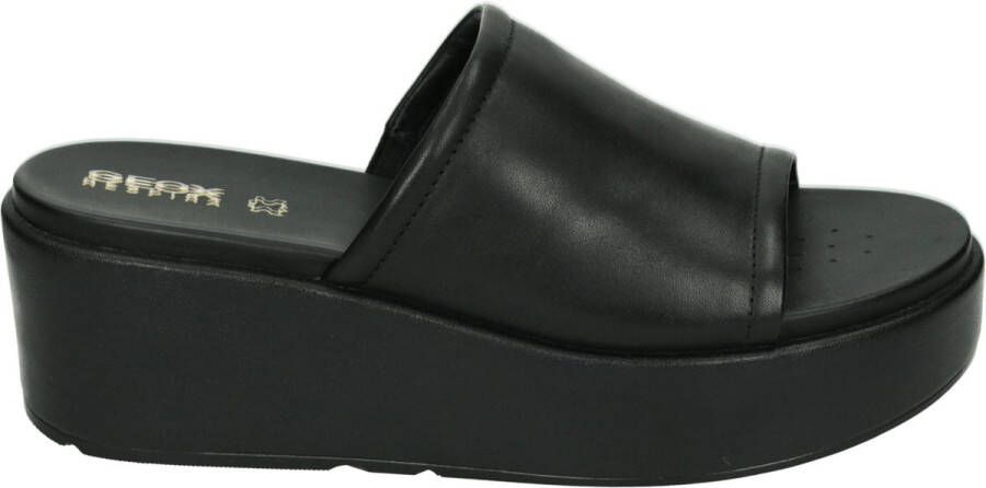 Geox Zwarte platte sandalen voor vrouwen Black Dames