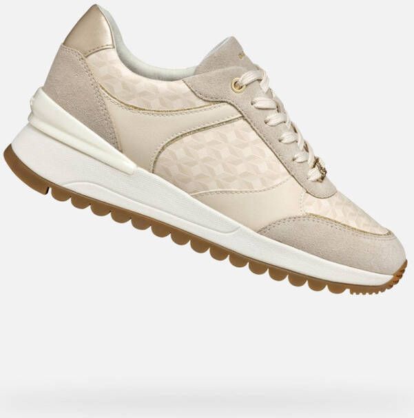 GEOX DESYA DAMES Sneakers MELKWIT LICHTBEIGE