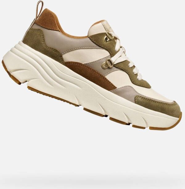 GEOX DIAMANTA DAMES Sneakers GROEN BEIGE