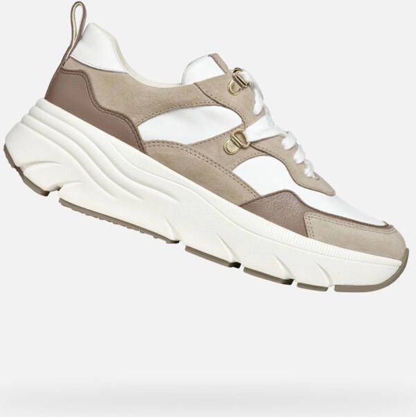 GEOX DIAMANTA DAMES Sneakers WIT BEIGE