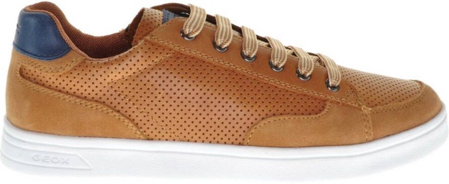 GEOX Sportieve Sneaker Cognac Met Veter En Rits