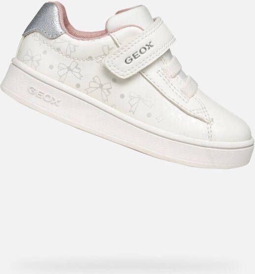 GEOX ECLYPER PEUTERMEISJES Sneakers WIT ZILVER