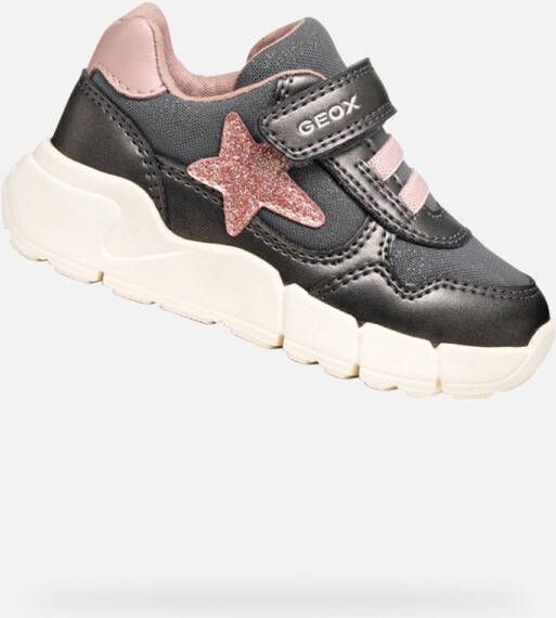GEOX FLEXYPER MINI PEUTERMEISJES Sneakers DONKERGRIJS LICHTROZE