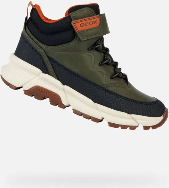 Geox Flexyper Plus sneakers groen Jongens Imitatieleer Meerkleurig 28 - Foto 4