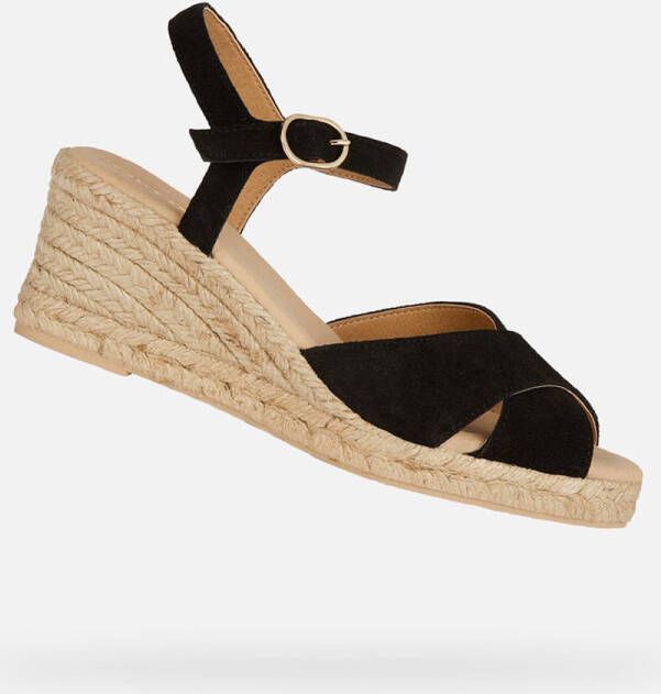 GEOX GELSA LOW DAMES Sandalen ZWART