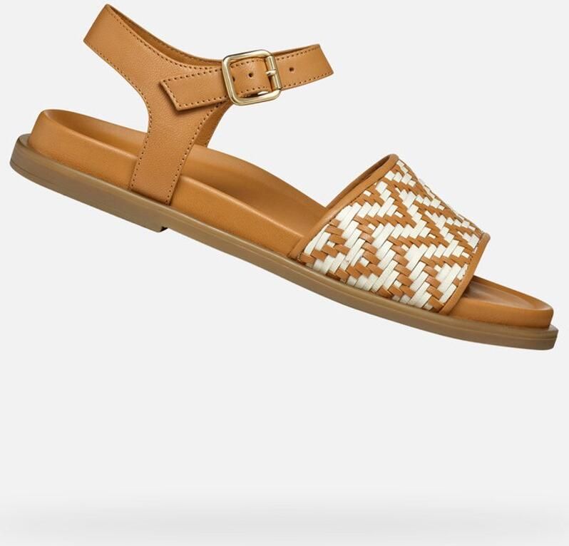 GEOX ADELASH DAMES Sandalen TABAK MELKWIT