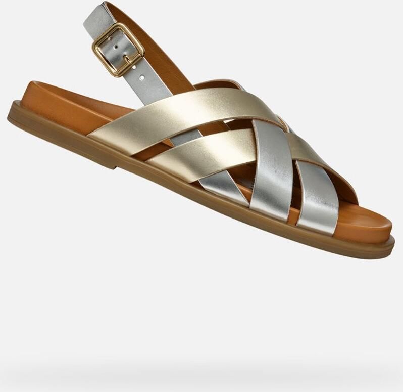 GEOX ADELASH DAMES Sandalen ZILVER LICHTGOUD