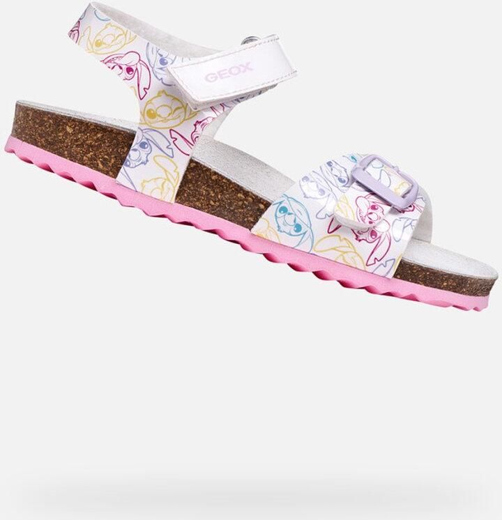 GEOX ADRIEL MEISJES Sandalen WIT DONKERROZE