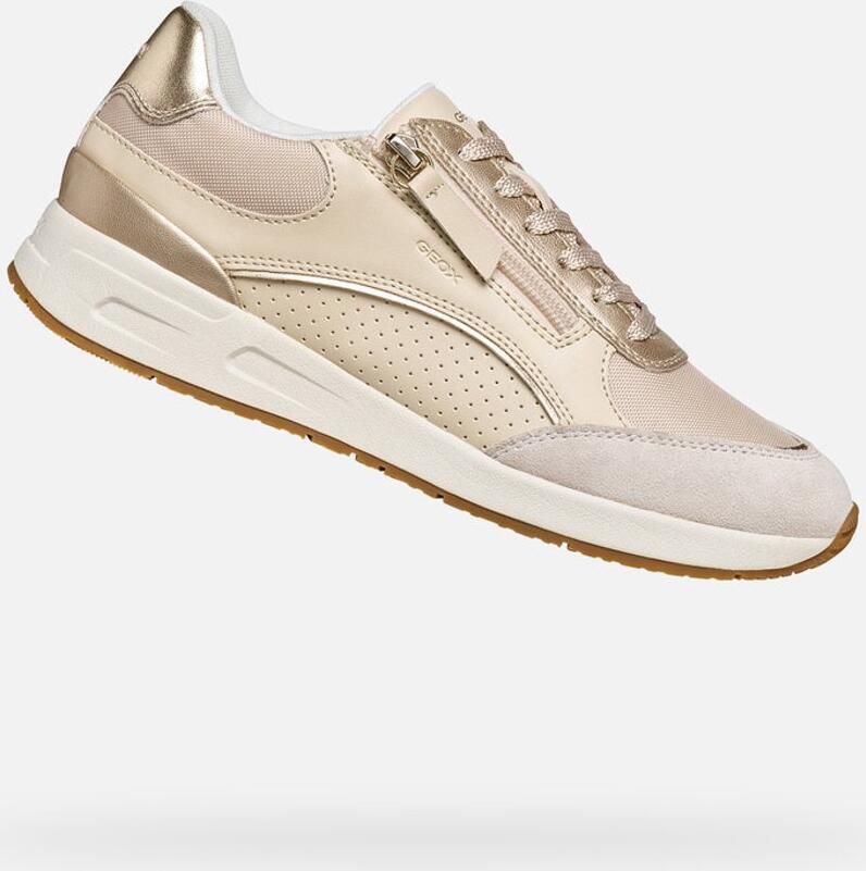 GEOX BULMYA DAMES Sneakers MELKWIT LICHT GOUD