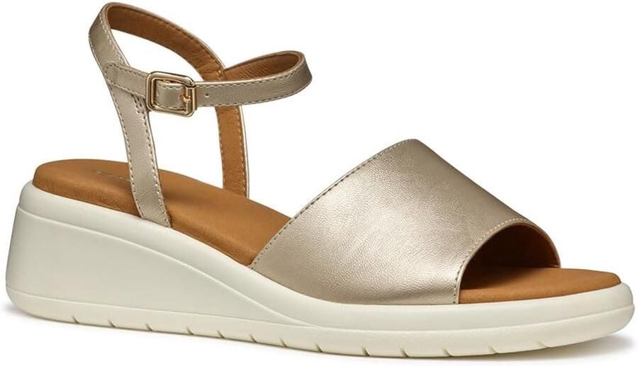 GEOX D Meliconia Dames Wedge Sandalen Goud Stijlvol & Ademend