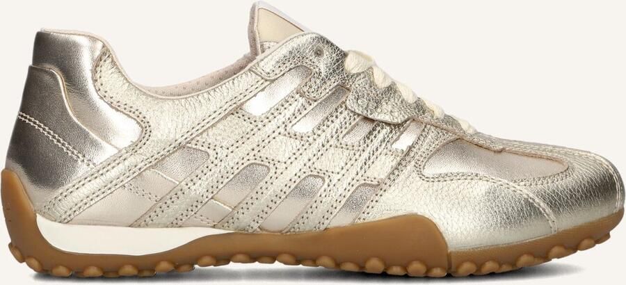 GEOX D Snake Original Sneakers Dames Leren Sneaker Goudkleurig