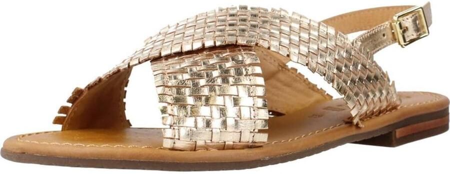 GEOX D Sozy S A Dames Sandalen Goud Leer Memory Foam
