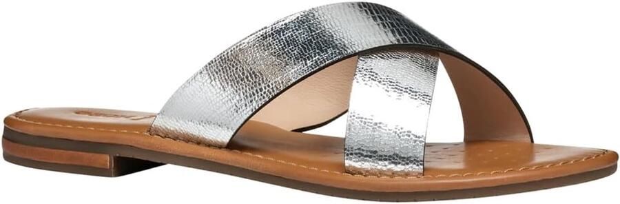 GEOX D Sozy S H Dames Slippers Zilver Leer