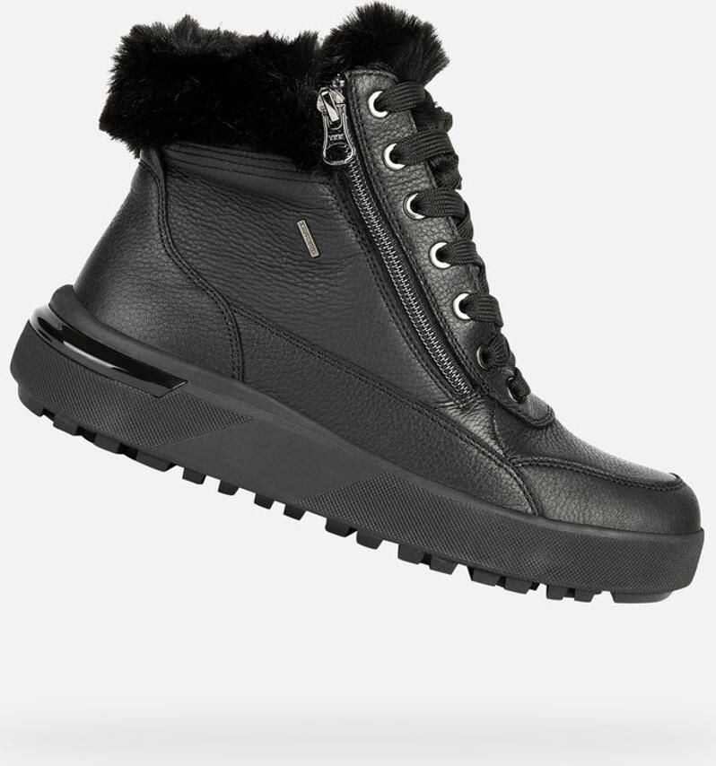 Geox Zwarte Casual Gesloten Platte Booties