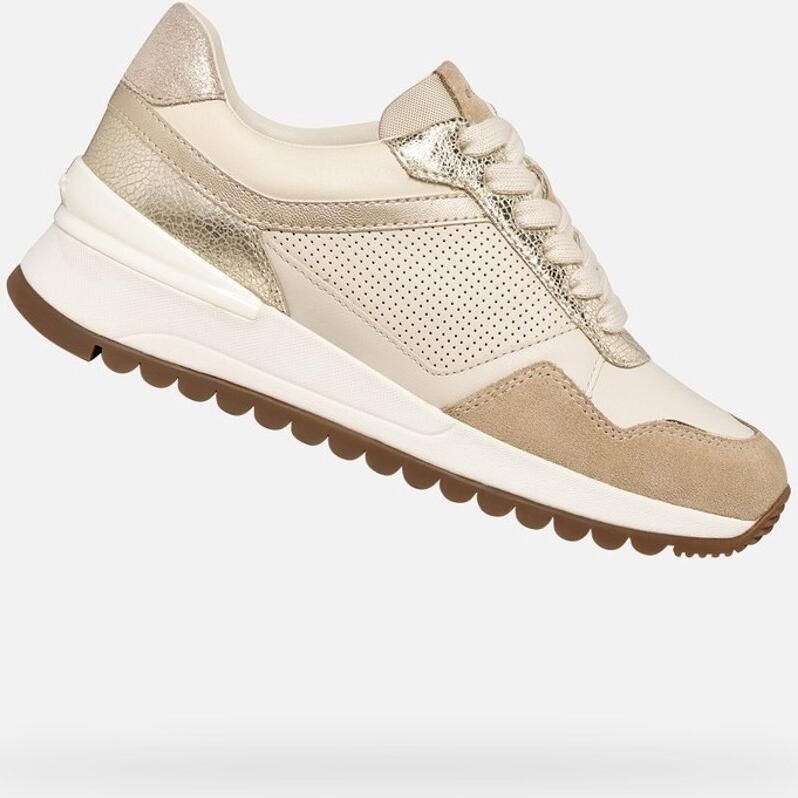 GEOX DESYA DAMES Sneakers MELKWIT LICHT GOUD
