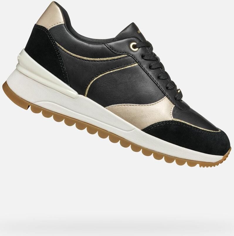 Geox Sportieve Lage Damesschoenen Zwart Patroon