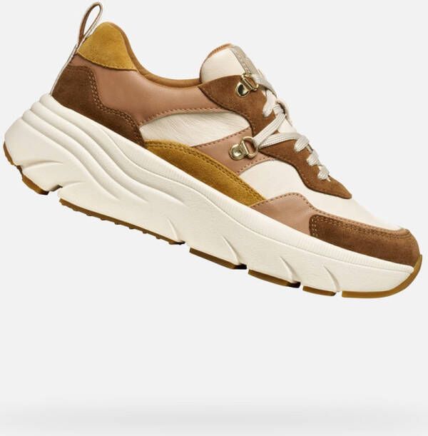 GEOX DIAMANTA DAMES Sneakers BRUIN BEIGE