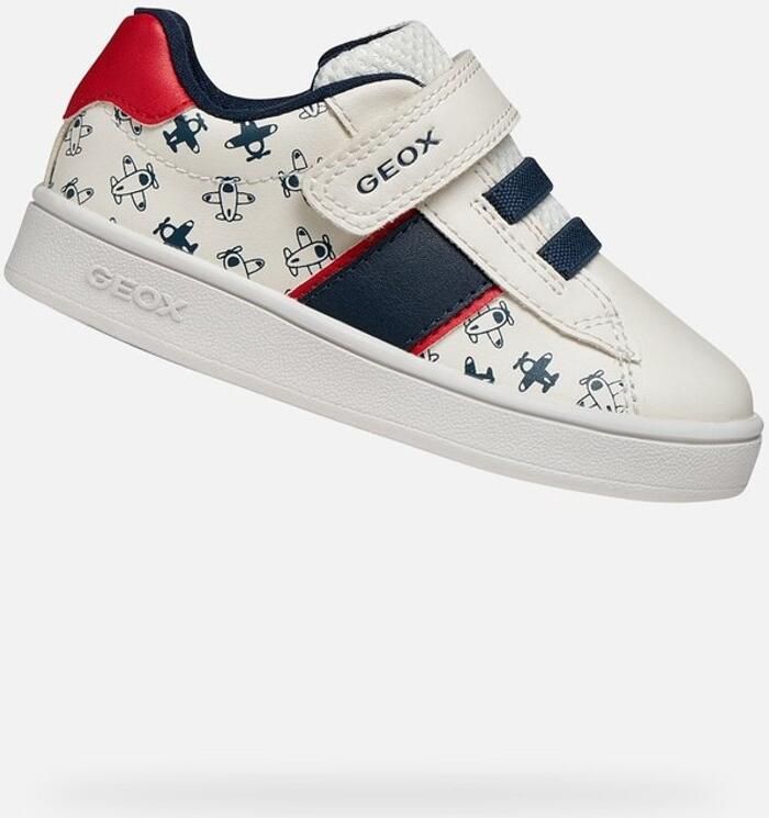 GEOX ECLYPER PEUTERJONGENS Sneakers WIT ROOD