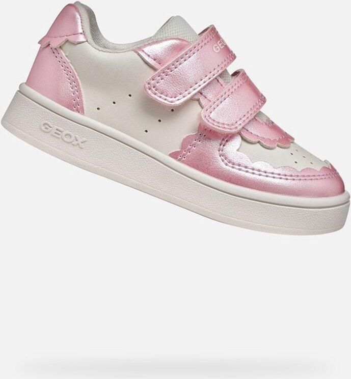 GEOX ECLYPER PEUTERMEISJES Sneakers WIT DONKERROZE