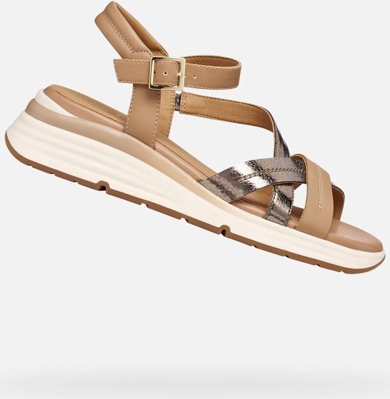 GEOX ELOWYNNE DAMES Sandalen DONKERBEIGE BEIGE