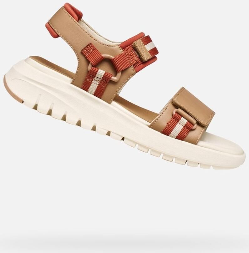 GEOX FLEXTRIDE S DAMES Sandalen BEIGE BAKSTEEN